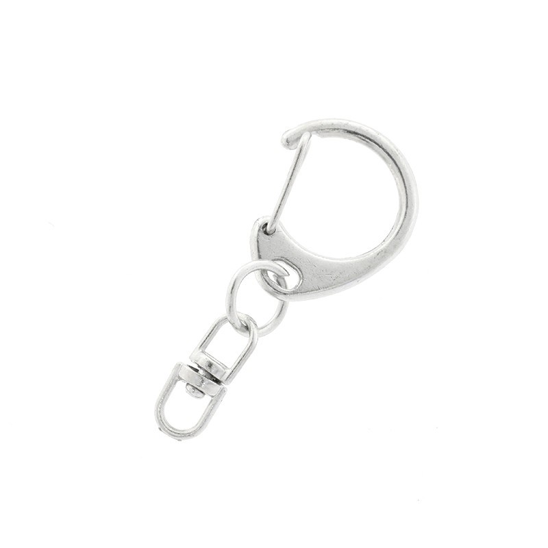 Clasp of the keychain carabiner with a rotating element 1 pc platinum 42x17mm ZAPBRK63A
