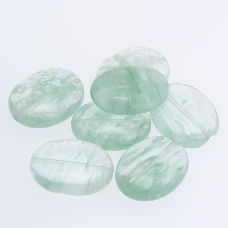 Oval moss quartz beads green 15x20mm 1pc KAINA07