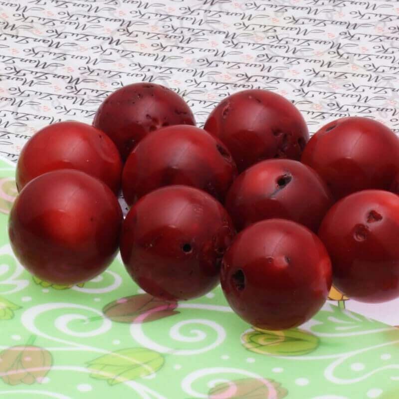 Red coral ball 19mm 1pc KAKC008