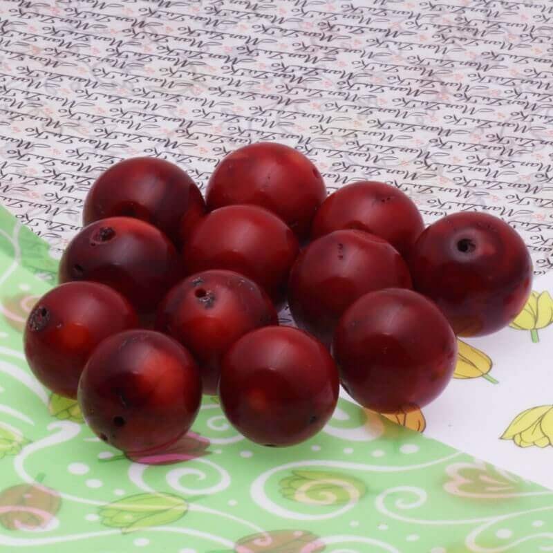 Red coral ball 18mm 1pc KAKC010