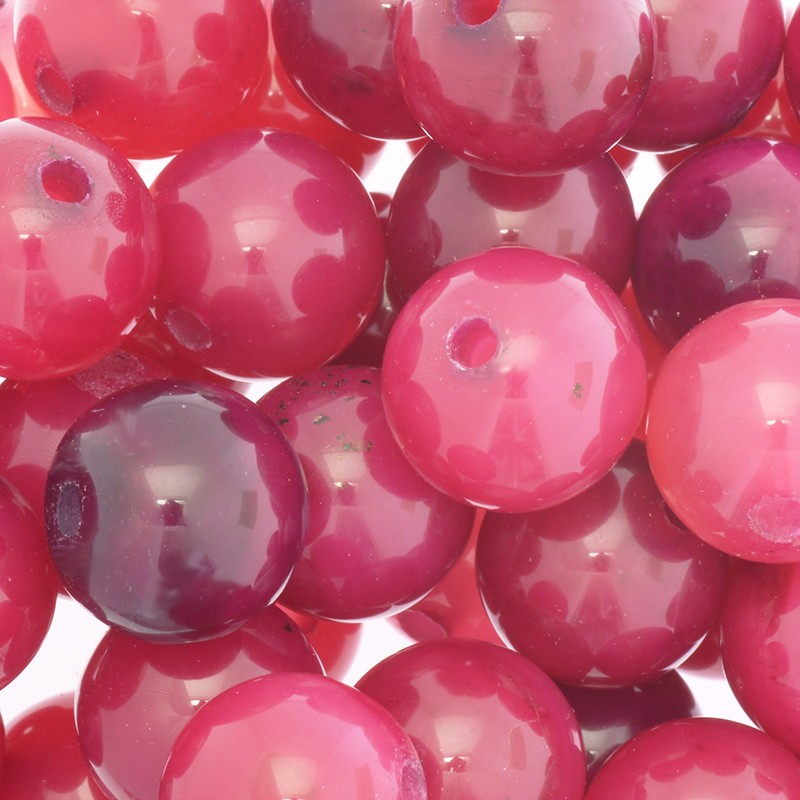 Pink agate / snake / 14mm balls / 1pc KAAGR042