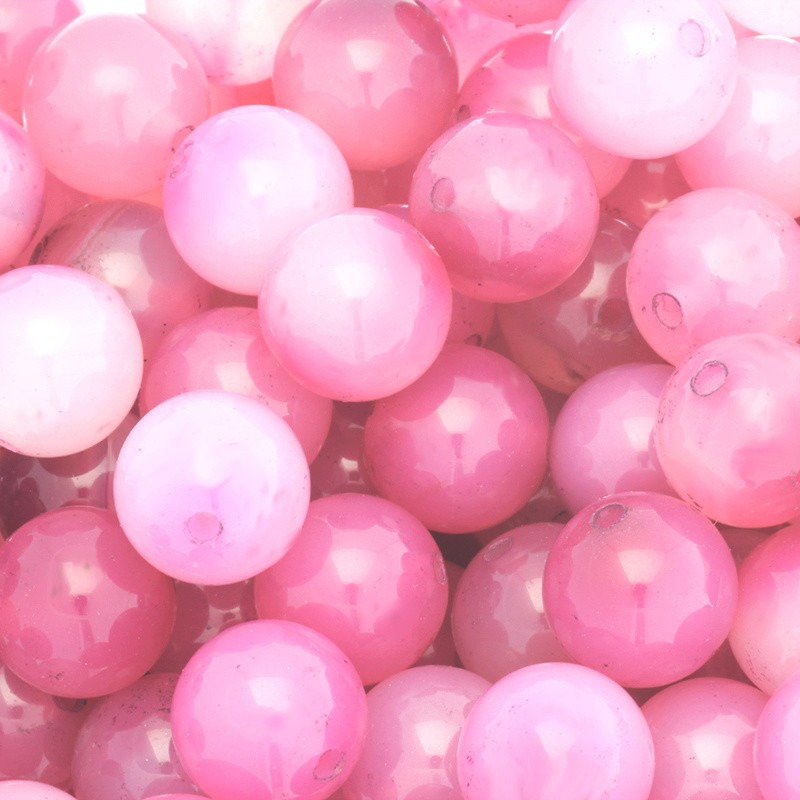 Pink / light agate / 10mm beads / 2pcs KAAGR041