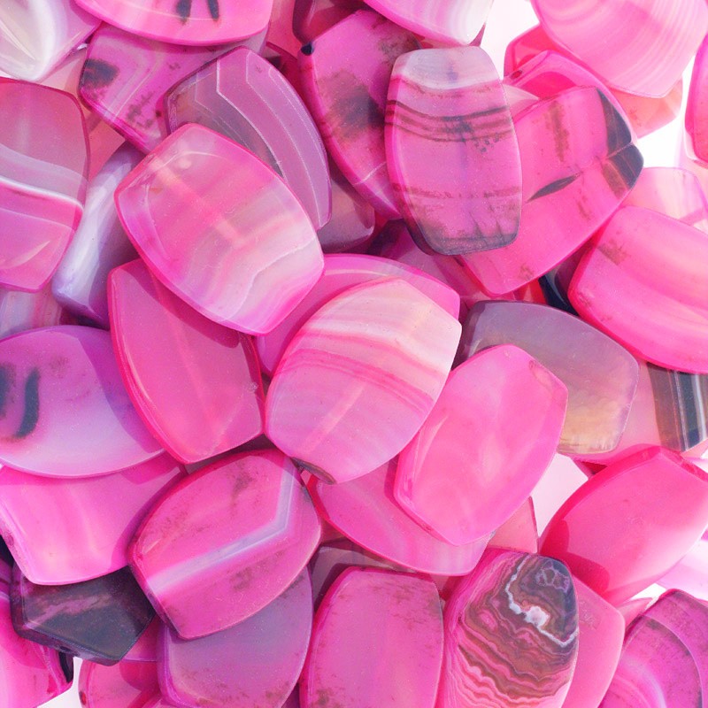 Pink agate / beads 30x40mm / 1pc KAAGR046
