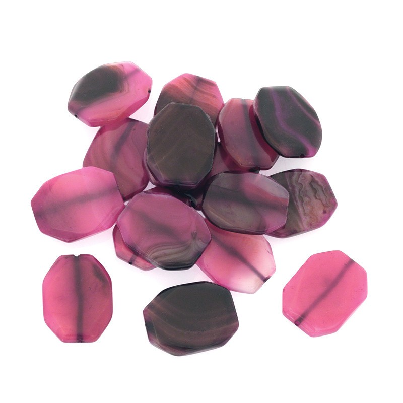 Agat różowy/ koraliki 30x40mm/ 1szt KAAGR054