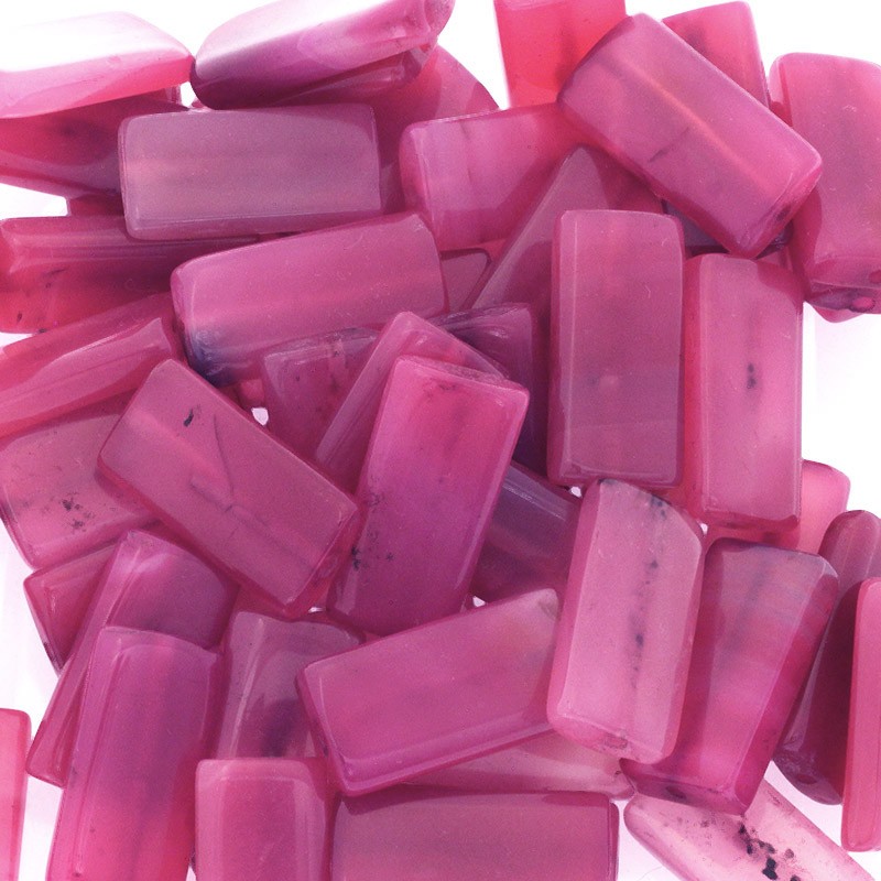 Pink agate / rectangular beads 15x30mm / 1pc KAAGR048