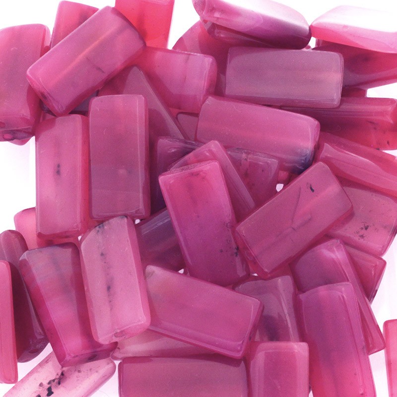 Pink agate / rectangular beads 15x30mm / 1pc KAAGR048