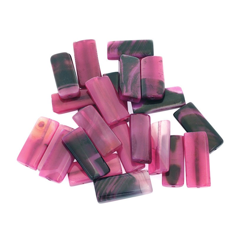 Pink agate / rectangular beads 18x42mm / 1pc KAAGR053