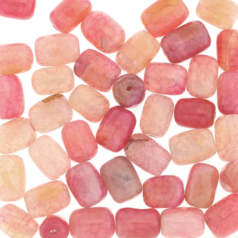 Pink agate / snake / beads rollers 13x19mm / 1pc KAAGR001
