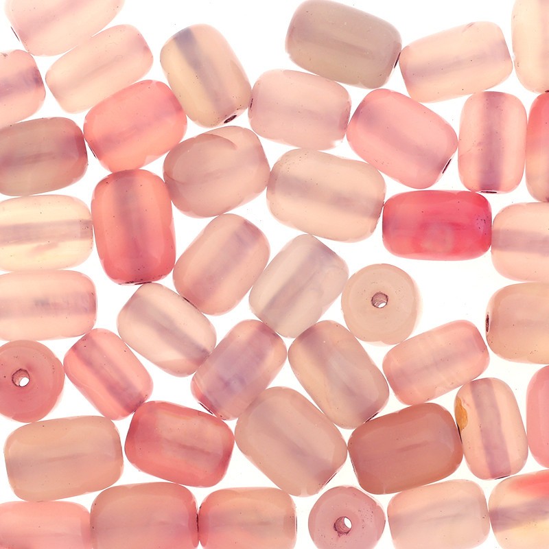 Light pink agate / roller beads 12x18mm / 1pc KAAGR028