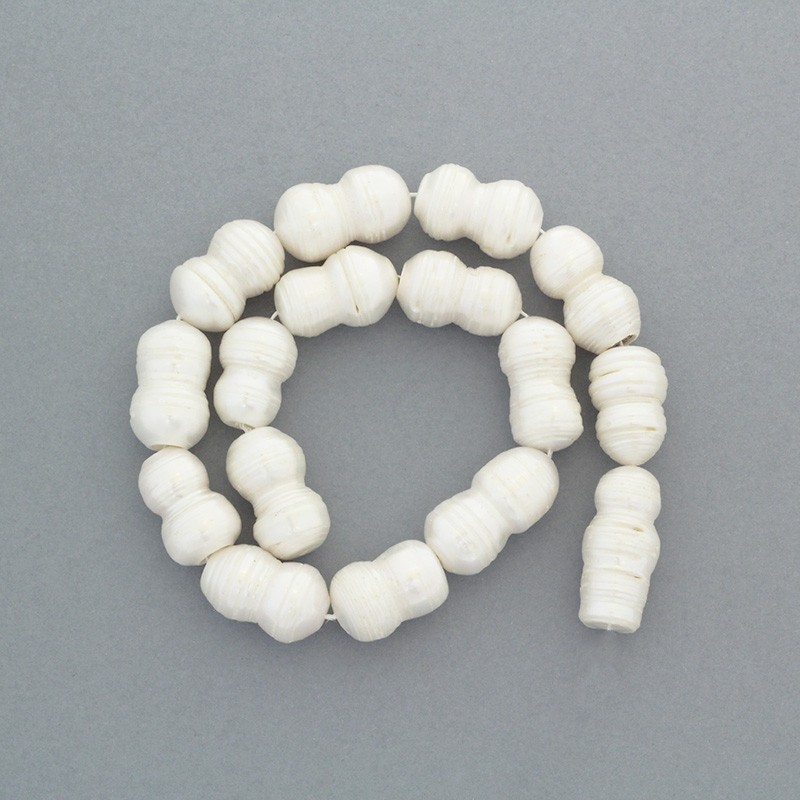 Freshwater pearls DUO / white pearl / rope 16pcs PASW60