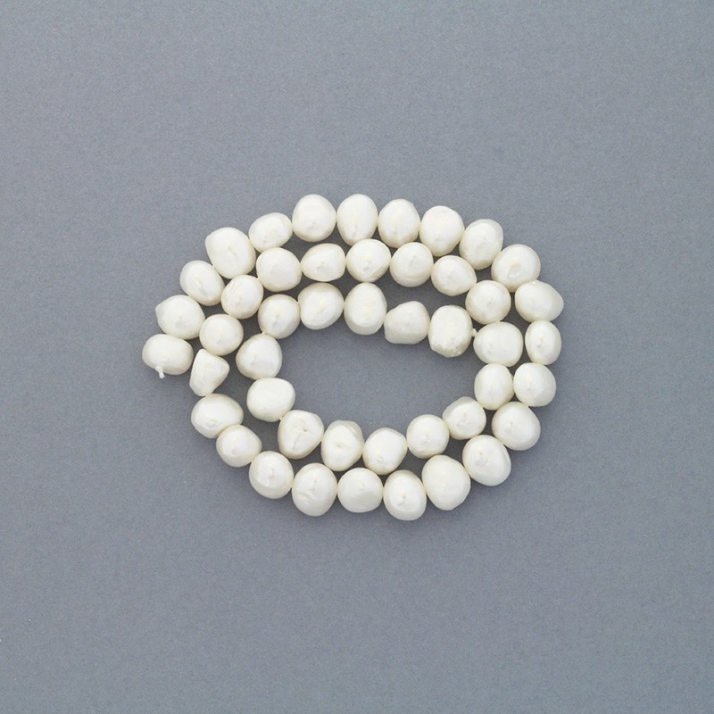 Freshwater pearls / white rope 45pcs * 7mm irregular PASW66