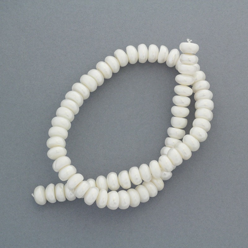 Freshwater pearls / white / rings 10mm / rope 65pcs PASW67