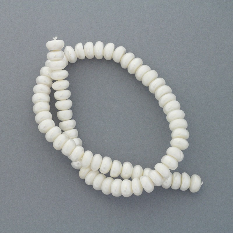 Freshwater pearls / white / rings 10mm / rope 65pcs PASW67