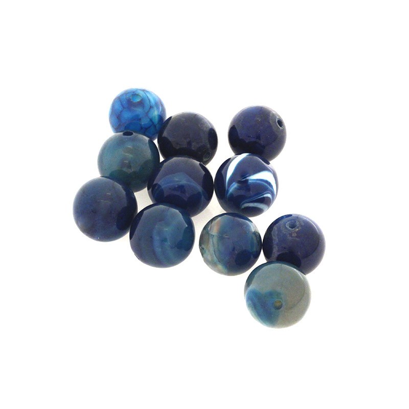 Blue agate / ribbon / 17mm balls / 1pc KAAGN035