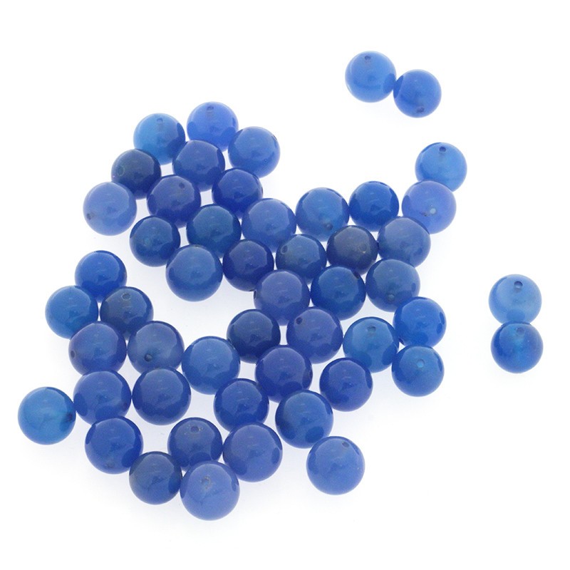 Agat brazylijski niebieski/ kulki 10mm/ 2szt KAAGN048
