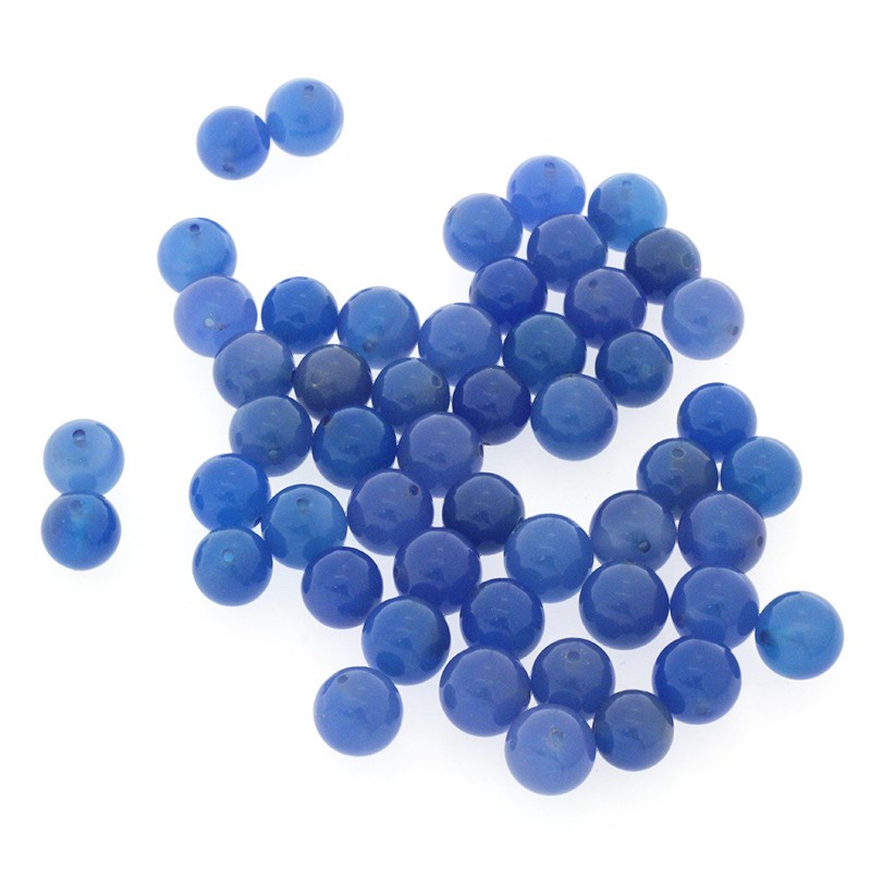 Agat brazylijski niebieski/ kulki 10mm/ 2szt KAAGN048