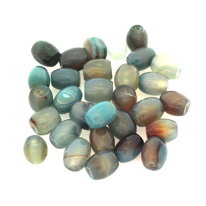 Blue agate / olives 16x12mm / 1pc KAAGN033
