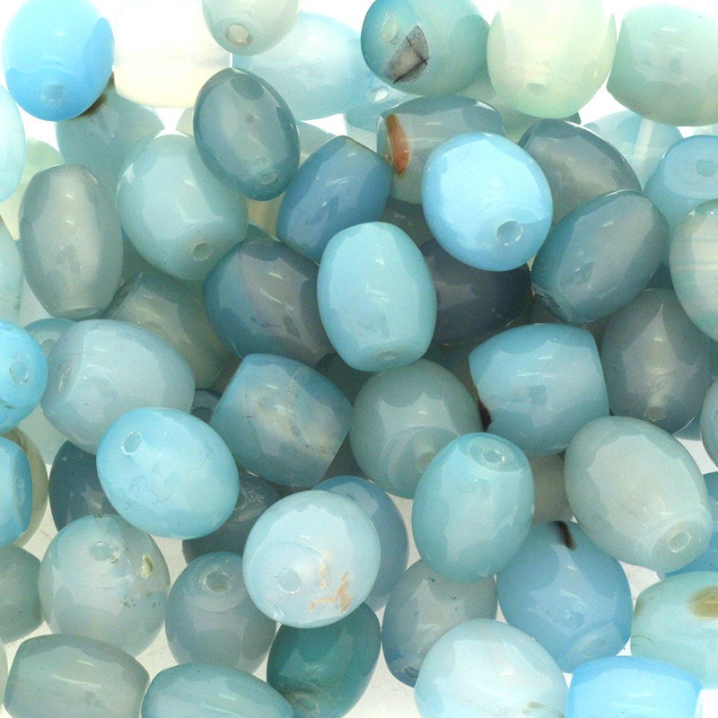 Blue agate / olives 14x15mm / 1pc KAAGN034