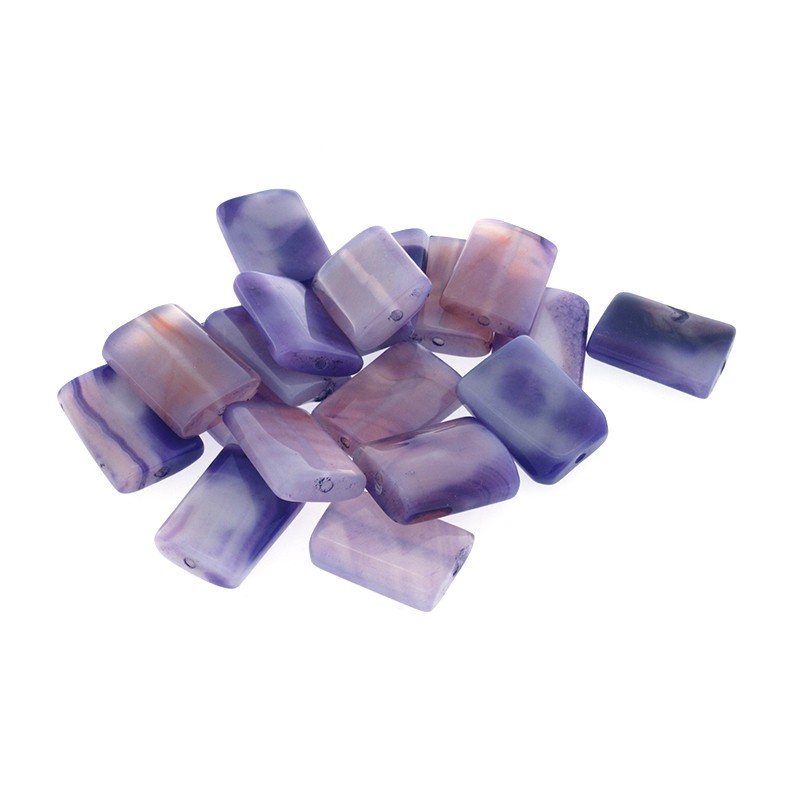 Violet agate / rectangle 18x26mm / 1pc KAAGF032