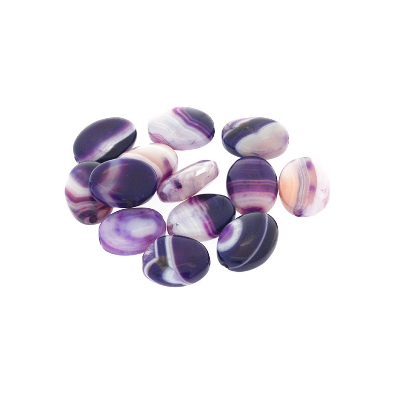 Purple agate / oval 18x13mm / 1 piece KAAGF038
