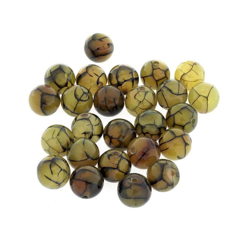 Yellow dragon agate / 14mm balls / 1pc KAAGZO014
