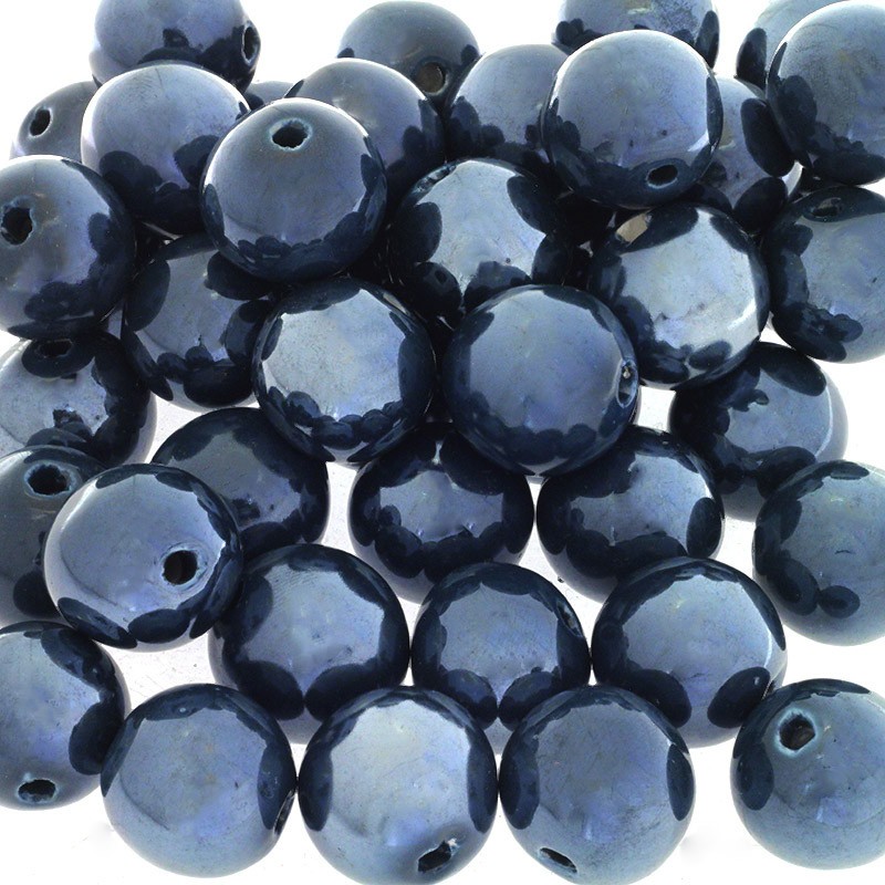 Ceramic beads / balls 20mm navy blue 1pc CKU20N04L