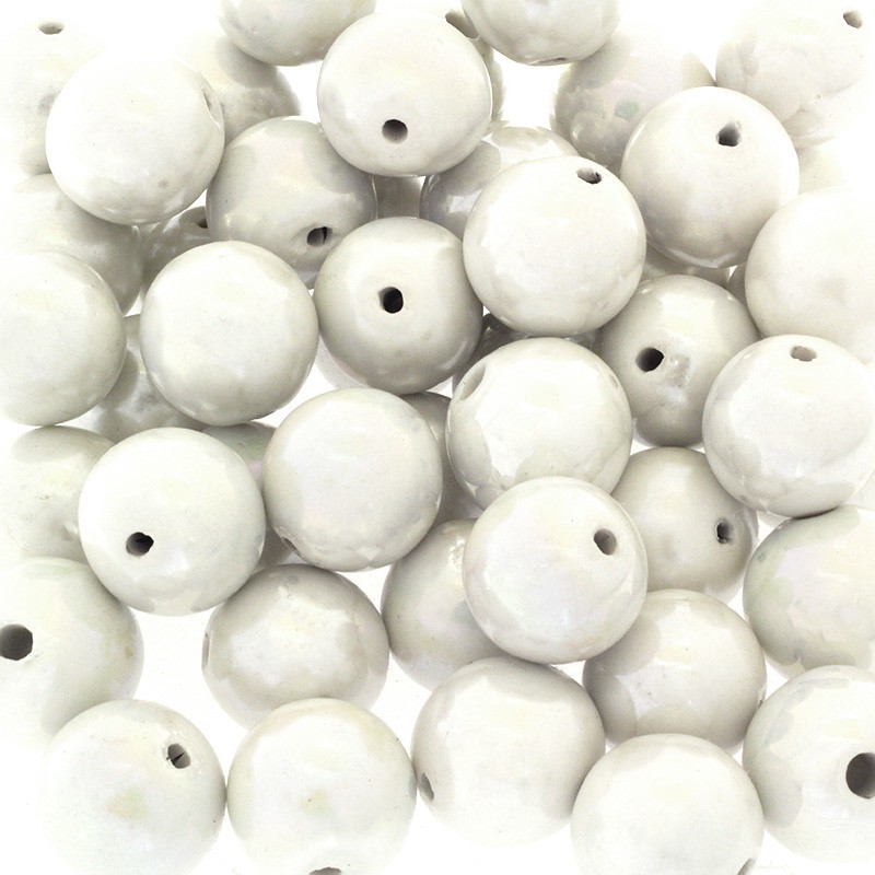 Koraliki ceramiczne/ kulki 22mm / biały satynowy  1szt CKU22K08L