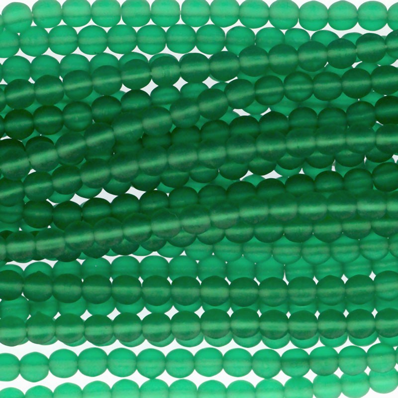 Koraliki Czeskie/ kulki 4mm/ Green Emerald Matte/ 100szt/ SZAM0403