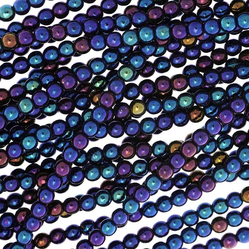 Czech beads / 4mm beads / Iris - Blue / 100pcs / SZAM0426