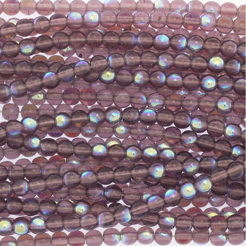 Czech beads / 4mm beads / Amethyst AB Matte / 100pcs / SZAM0421