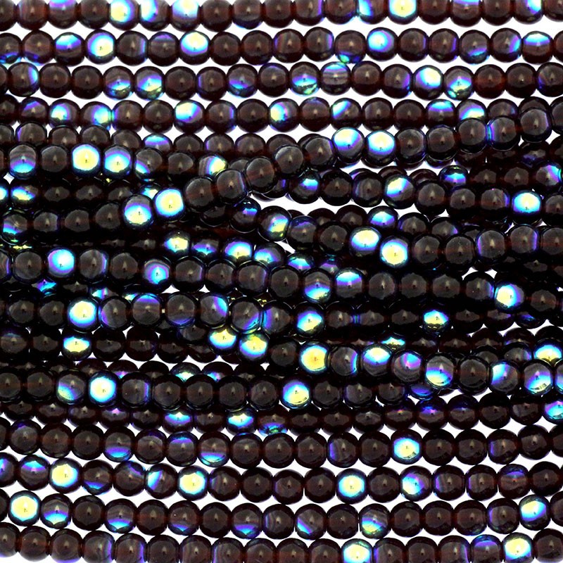 Czech beads / 4mm balls / Garnet AB / 100pcs / SZAM0423