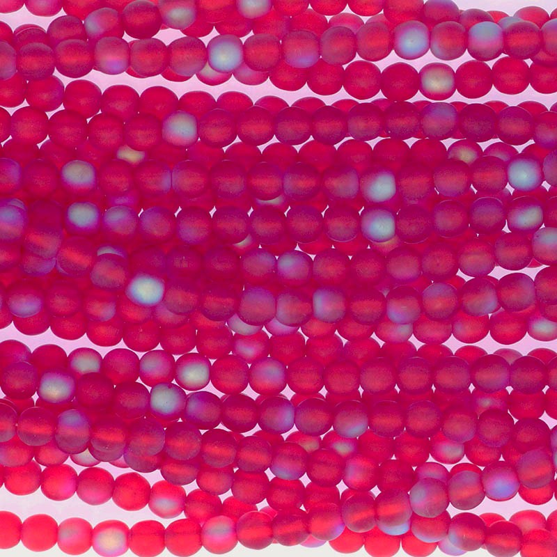 Czech beads / 4mm beads / Siam Ruby AB Matte / 100pcs / SZAM0435