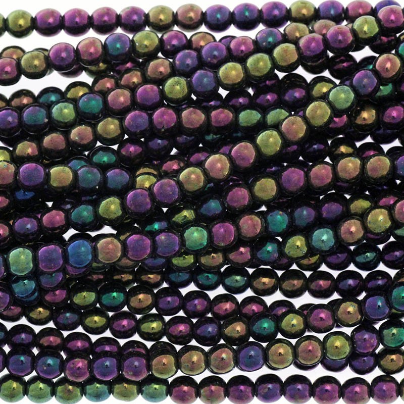 Czech Beads / 4mm beads / Iris - Purple / 100pcs / SZAM0438