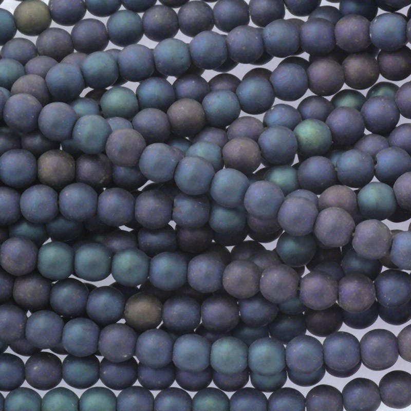 Czech beads / 6mm beads / Matte Iris Blue / 50pcs / SZAM0609