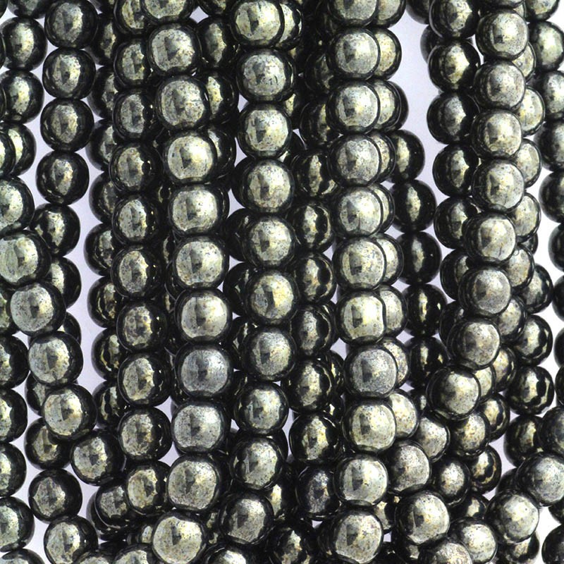 Czech beads / 6mm beads / Hematite / 50pcs / SZAM0603