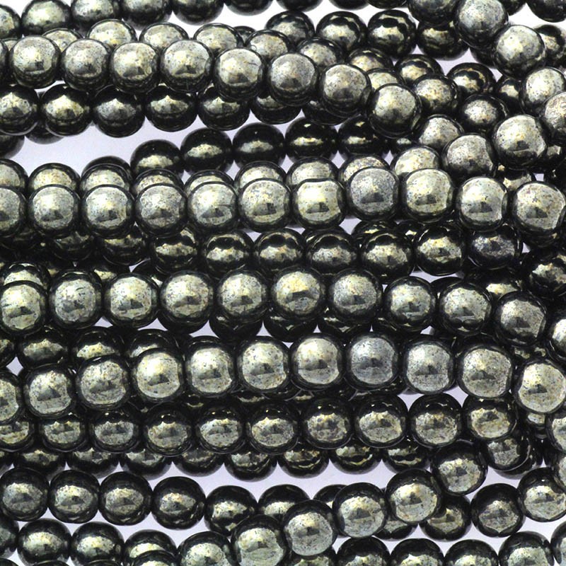 Czech beads / 6mm beads / Hematite / 50pcs / SZAM0603