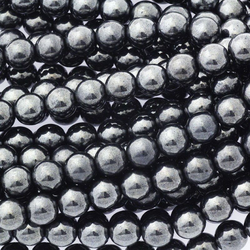 Czech beads / 8mm beads / Hematite / 25pcs / SZAM0803