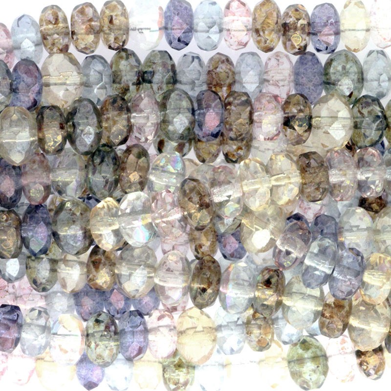 Czech beads / faceted 7 / 5mm / Gemstone multicolor / 25pcs / SZAMIN14