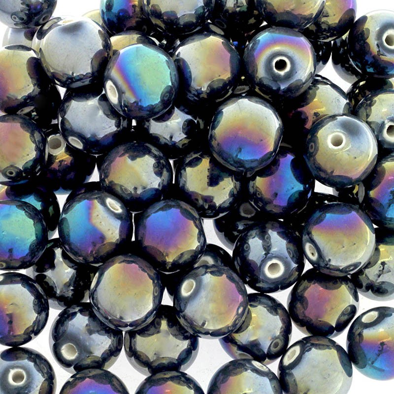 Ceramic beads / balls 18mm warm gray ab 1pc CKU18S13H