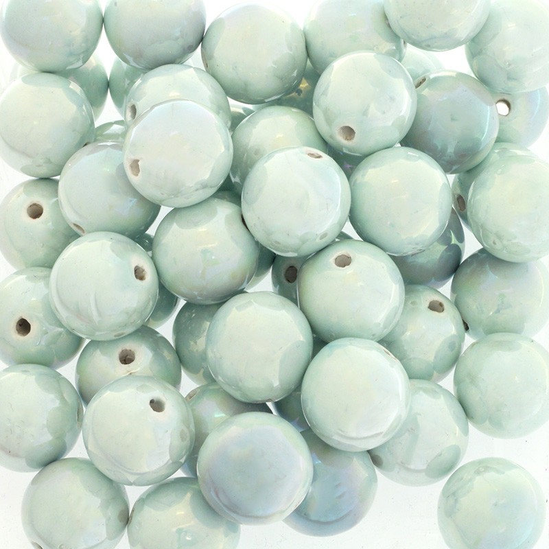 Ceramic beads / 20mm balls / Azure fog / 1pc CKU20N18