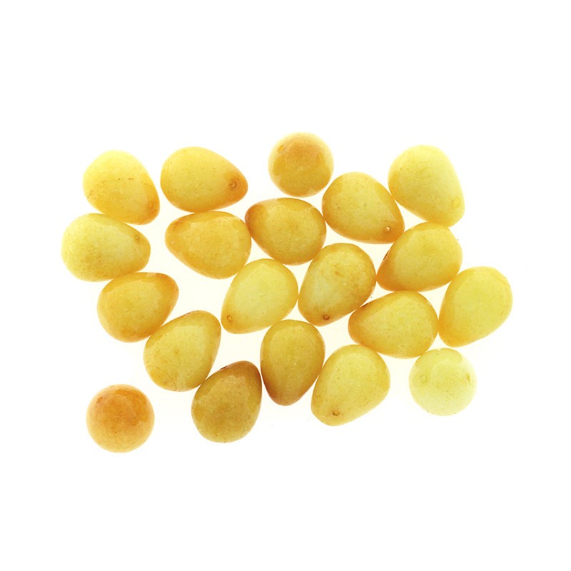 Yellow jade / beads drops 12x16mm / KAN03
