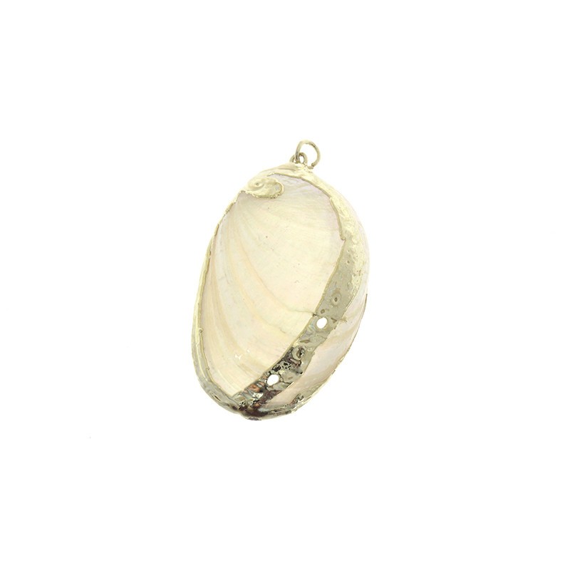 Rainbow shell pendant / gold 30X50mm 1pc. MU103D