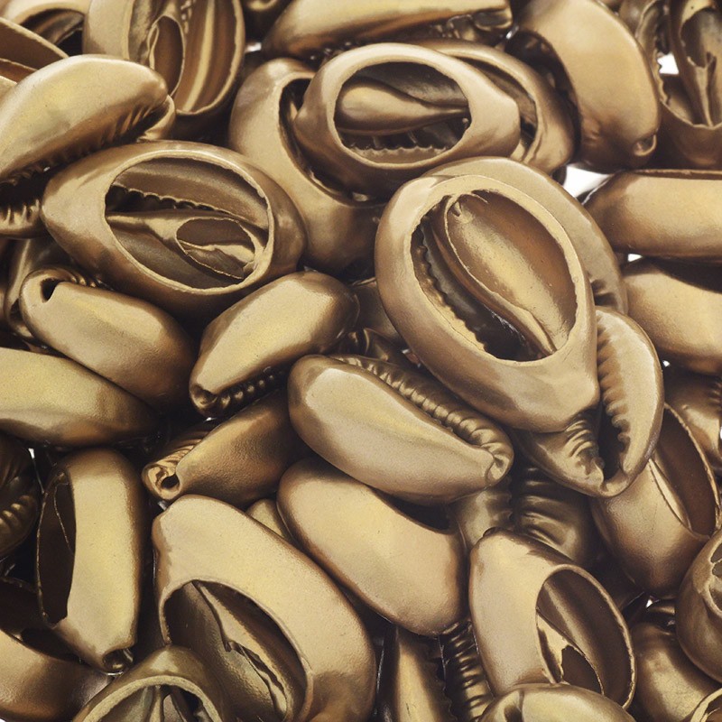 Kauri shells / porcelain / cut plated / old gold mat / 20-25mm 1 pc. MU108