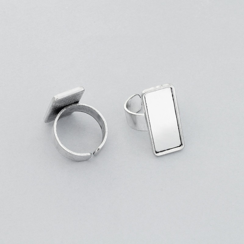 Ring base for cabochon 10x25mm silver 1pc OKPI1025AS