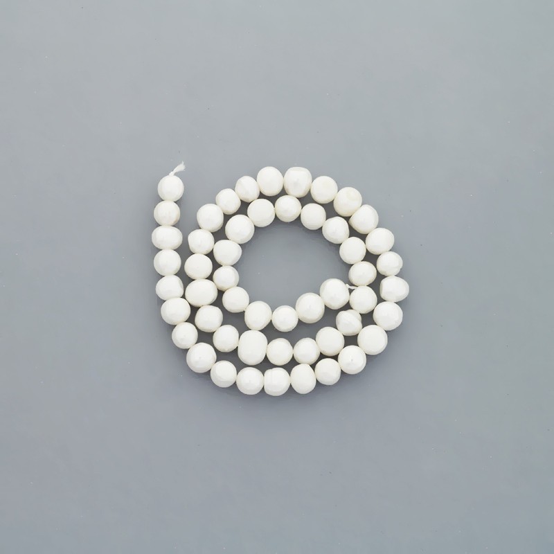 Freshwater pearls / white rope 52pcs * 7-8mm oval PASW167