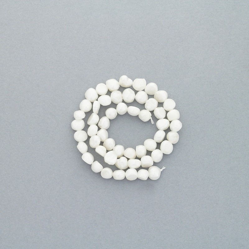 Freshwater pearls / white rope 53pcs / 7-8mm irregular PASW171