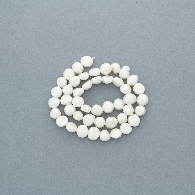 Freshwater pearls / white rope 46pcs / irregular / 8-9mm PASW183