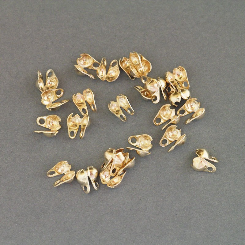 Side catchers 3.5x6.3mm (for 2.4mm ball) 100pcs / gold / LAPBO24KG