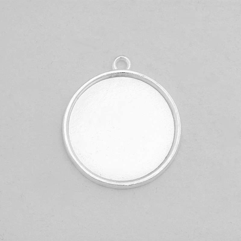 Cabochon bases 30mm / silver / 38x33x3mm 1pc OKWI30SS3