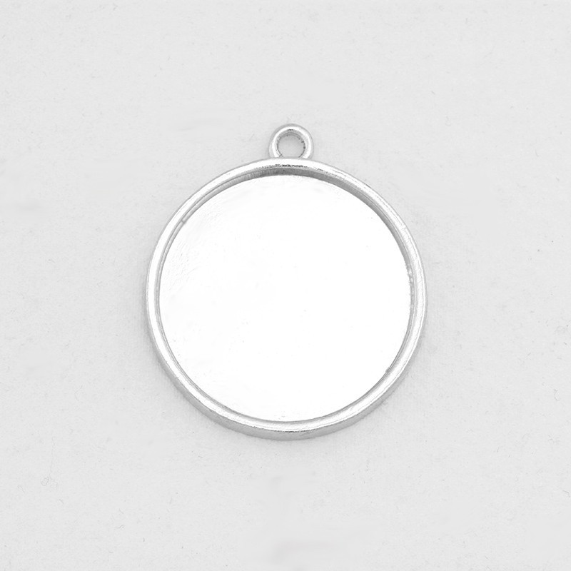 Bases for cabochon 30mm / platinum / 38x33x3mm 1 pc OKWI30PL3